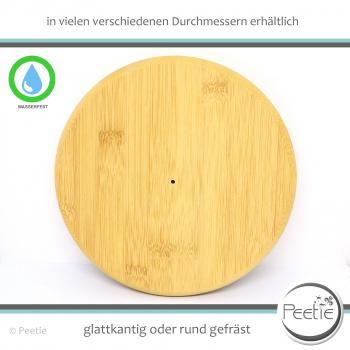 Preview: 1x Holzscheibe Bambus Leimholz 18 mm naturbelassen, unbehandelt rund gefräst