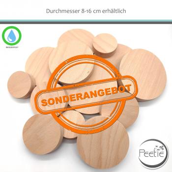 ANGEBOT Holzscheiben Buche Multiplex Holzrad rund 15 mm Tischplatte Scheiben glattkantig Durchmesser 8-16 cm