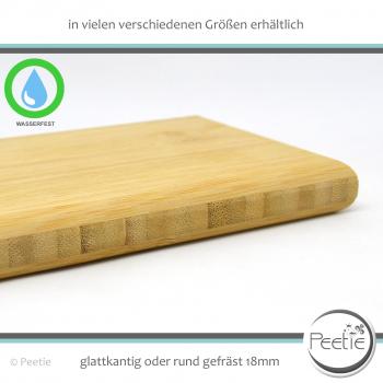 1x Holzzuschnitt Bambus Leimholz 18 mm naturbelassen, unbehandelt Holzplatte Tischplatte - rund gefräst
