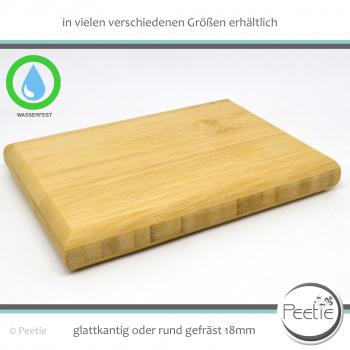 1x Holzzuschnitt Bambus Leimholz 18 mm naturbelassen, unbehandelt Holzplatte Tischplatte - rund gefräst