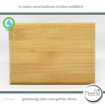 1x Holzzuschnitt Bambus Leimholz 18 mm naturbelassen, unbehandelt Holzplatte Tischplatte - rund gefräst