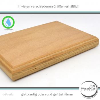 1x Holzzuschnitt Buche Multiplex 18 mm naturbelassen, unbehandelt Holzplatte Tischplatte - rund gefräst