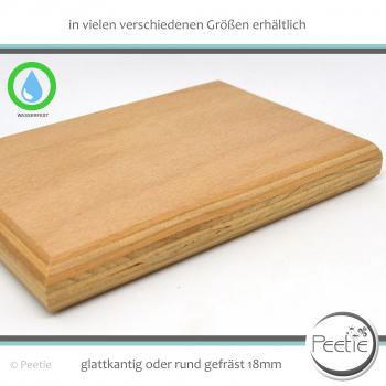 Preview: 1x Holzzuschnitt Buche Multiplex 18 mm naturbelassen, unbehandelt Holzplatte Tischplatte - rund gefräst