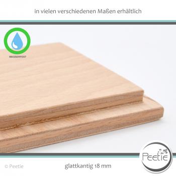 Preview: 1x Holzdeckel Buche Multiplex 18 mm naturbelassen, unbehandelt - individuelles Wunschmaß - Holz-Deckel