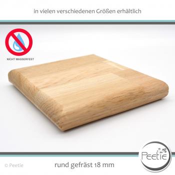 1x Holzzuschnitt Eiche Leimholz 18 mm naturbelassen, unbehandelt Holzplatte Tischplatte - rund gefräst