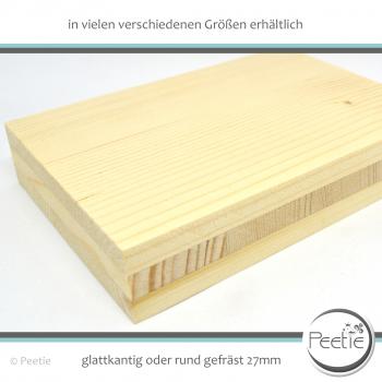 1x Holzzuschnitt Fichte 3-Schichtplatten aus Fichte 27 mm naturbelassen, unbehandelt Holzplatte Tischplatte - glatte Kante