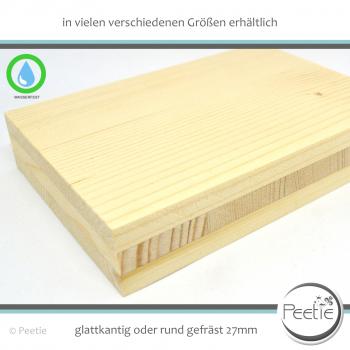 Preview: 1x Holzzuschnitt Fichte 3-Schichtplatten aus Fichte 27 mm naturbelassen, unbehandelt Holzplatte Tischplatte - glatte Kante