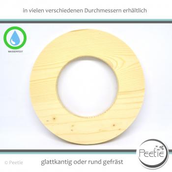 Preview: 1x Holzring Dreischichtplatte Holzrad rund Fichte 19 mm Tischplatte Scheibe - glatte Kante