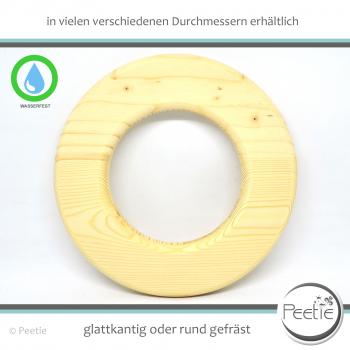 1x Holzring Fichte 3-Schichtplatten aus Fichte 19 mm naturbelassen, unbehandelt Außenkante rund gefräst