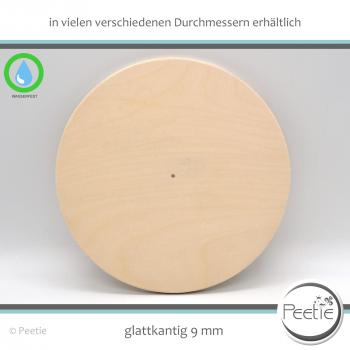 Preview: 1x Holzscheibe Birke Multiplex 9 mm naturbelassen, unbehandelt glattkantig