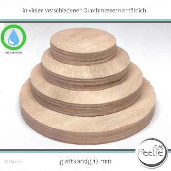1x Holzscheibe Lauan Meranti Rotholz 12 mm naturbelassen, unbehandelt glatt