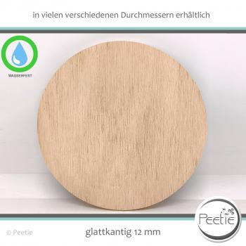 Preview: 1x Holzscheibe Lauan Meranti Rotholz 12 mm naturbelassen, unbehandelt glatt