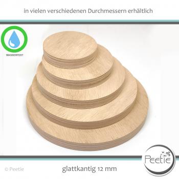 Preview: 1x Holzscheibe Lauan Meranti Rotholz 12 mm naturbelassen, unbehandelt glatt