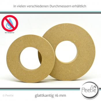 Preview: 1x Holzring Holz-Ring MDF 16 mm naturbelassen, unbehandelt glattkantig