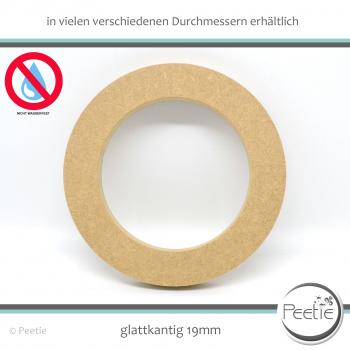 Preview: 1x Holzring Holz-Ring MDF 19 mm naturbelassen, unbehandelt glattkantig