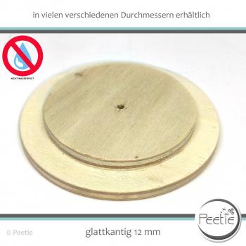 Preview: 1x Holzdeckel rund Pappel Sperrholz 12 mm naturbelassen - individuelles Wunschmaß - Holz-Deckel