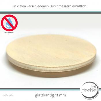 1x Holzdeckel rund Pappel Sperrholz 12 mm naturbelassen - individuelles Wunschmaß - Holz-Deckel
