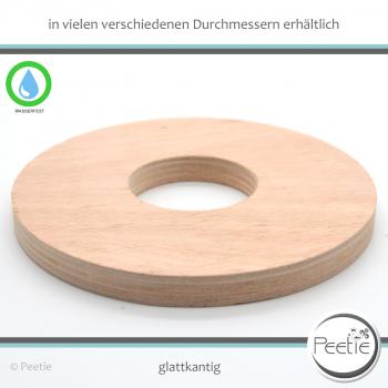 1x Holzring Holz-Ring Lauan Meranti Rotholz Sperrholz 12 mm naturbelassen, unbehandelt glattkantig