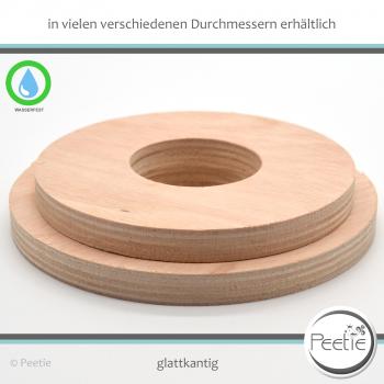 Preview: 1x Holzring Holz-Ring Lauan Meranti Rotholz Sperrholz 12 mm naturbelassen, unbehandelt glattkantig