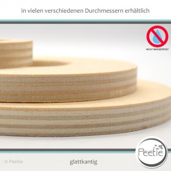 Preview: 1x Holzring Holz-Ring Pappel Sperrholz 10 mm naturbelassen, unbehandelt glattkantig
