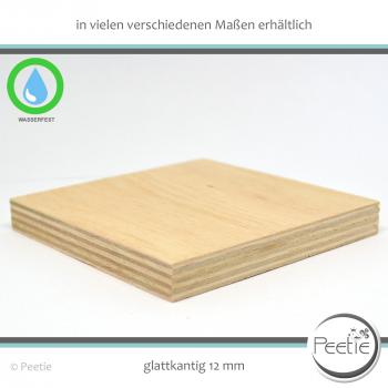 1x Holzzuschnitt Lauan Meranti Rotholz 12 mm naturbelassen, unbehandelt Holzplatte Tischplatte - glatte Kante