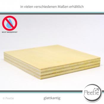 1x Holzzuschnitt Pappel Sperrholz 10mm naturbelassen, unbehandelt Holzplatte Tischplatte - glatte Kante