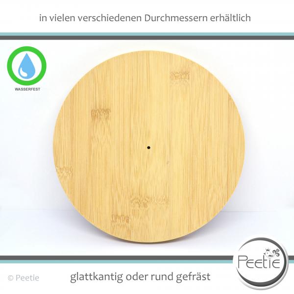 1x Holzscheibe Bambus Leimholz 18 mm naturbelassen, unbehandelt glatt