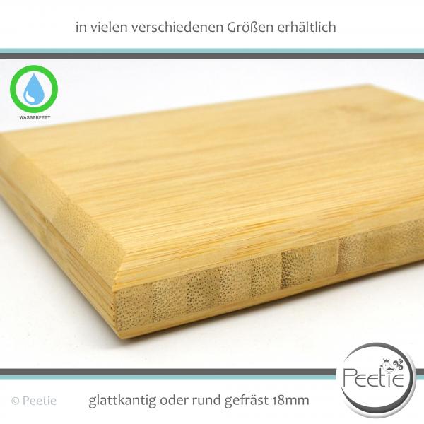 1x Holzzuschnitt Bambus Leimholz 18 mm naturbelassen, unbehandelt Holzplatte Tischplatte - rund gefräst