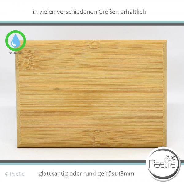 1x Holzzuschnitt Bambus Leimholz 18 mm naturbelassen, unbehandelt Holzplatte Tischplatte - rund gefräst