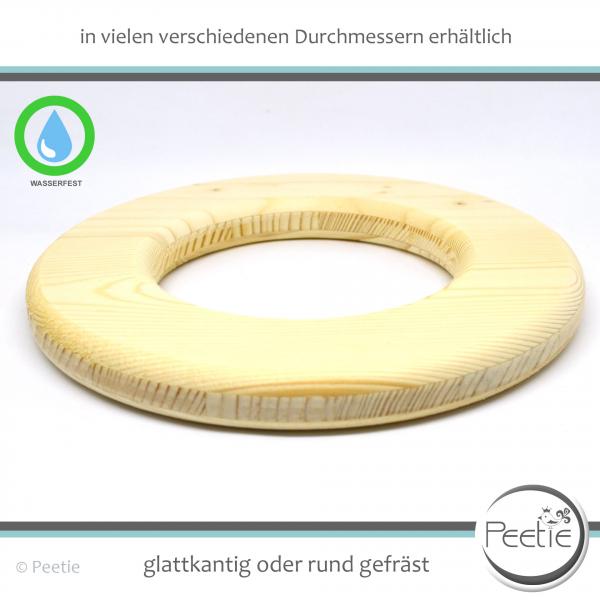 1x Holzring Fichte 3-Schichtplatten aus Fichte 19 mm naturbelassen, unbehandelt Außenkante rund gefräst