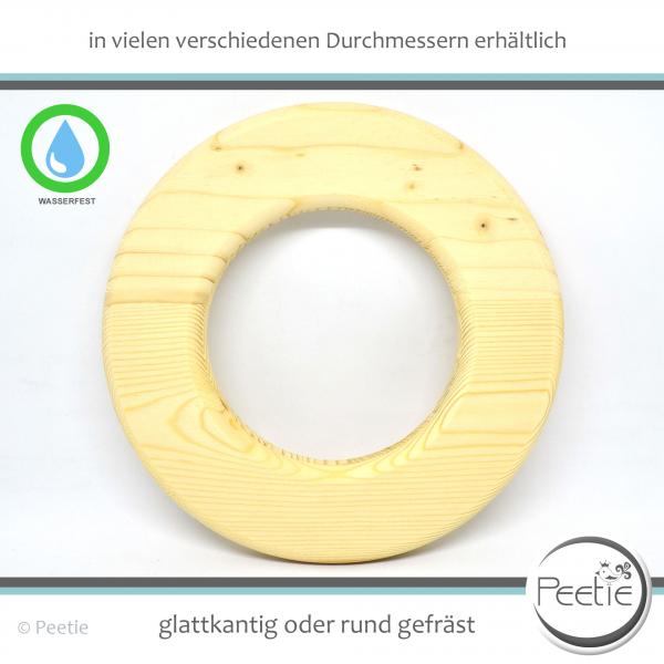 1x Holzring Fichte 3-Schichtplatten aus Fichte 19 mm naturbelassen, unbehandelt Außenkante rund gefräst