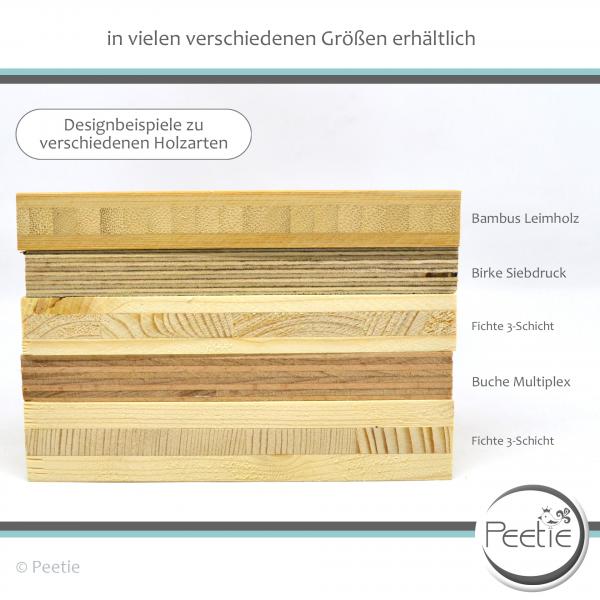 1x Holzzuschnitt Fichte 3-Schichtplatten aus Fichte 27 mm naturbelassen, unbehandelt Holzplatte Tischplatte - glatte Kante