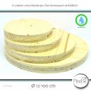 1x Holzscheibe Dreischichtplatte Holzrad rund Fichte 19 mm Tischplatte Scheibe - glatte Kante